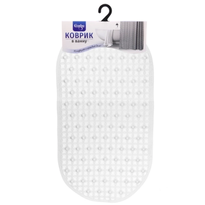 Коврик в ванну 64х34"Куба» белый
