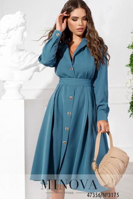 Платье 3175-серо-голубой Minova Фото 2