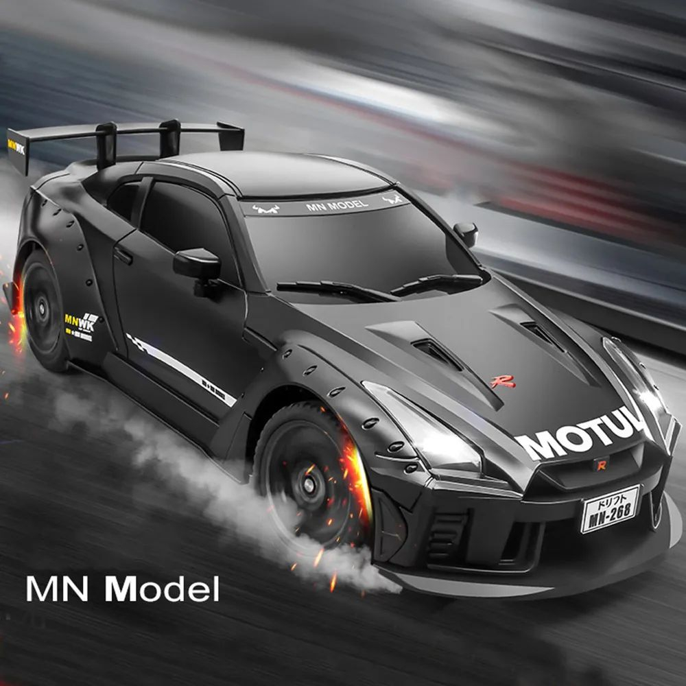 Радиоуправляемый дрифт-автомобиль MN268 Nissan GTR R35 1:16 серый