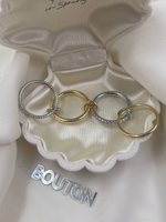 Кольцо многослойное биколорное серебро и золото с камнями