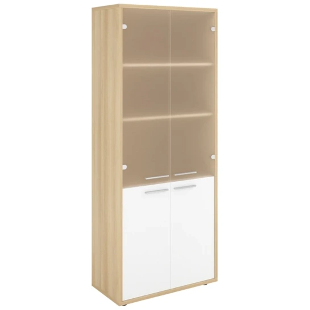 Шкаф высокий с матовым стеклом ДУБЛИН