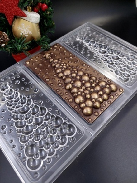 Форма Плитка Ёлка Воздушная НГ 7,5*15,3см 3в1, поликарбонат (Китай)