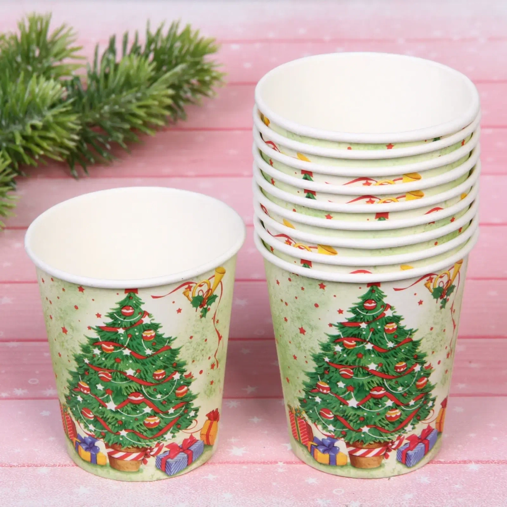 Стакан бумажный 0,2л в наборе 10 шт «Нарядная красавица»