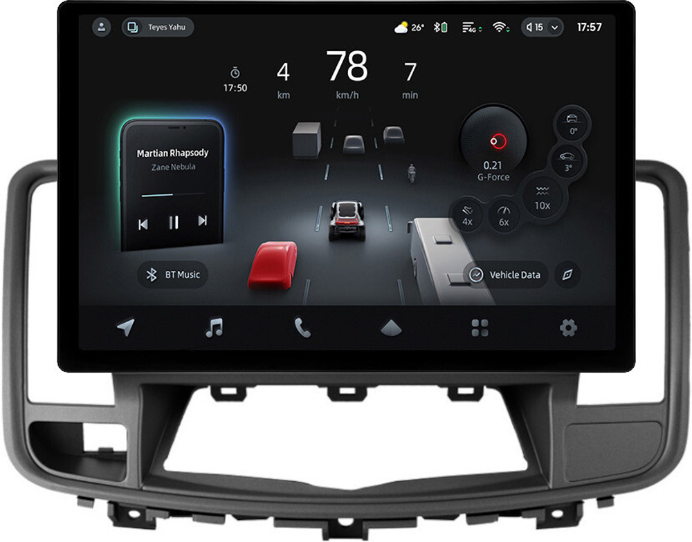 Магнитола для Nissan Teana J32 2008-2013 (ШГУ цветной, рамка 10) - Teyes CC4-PRO монитор 13" 2K QLED на Android 13, Snapdragon 778G, 8+128, AI, CarPlay, DSP, 4G SIM-слот