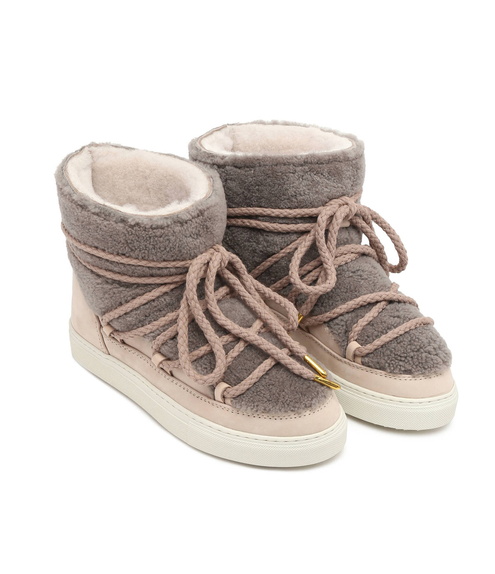 Кожаный угги CURLY INUIKII - бежевый(75102-016)