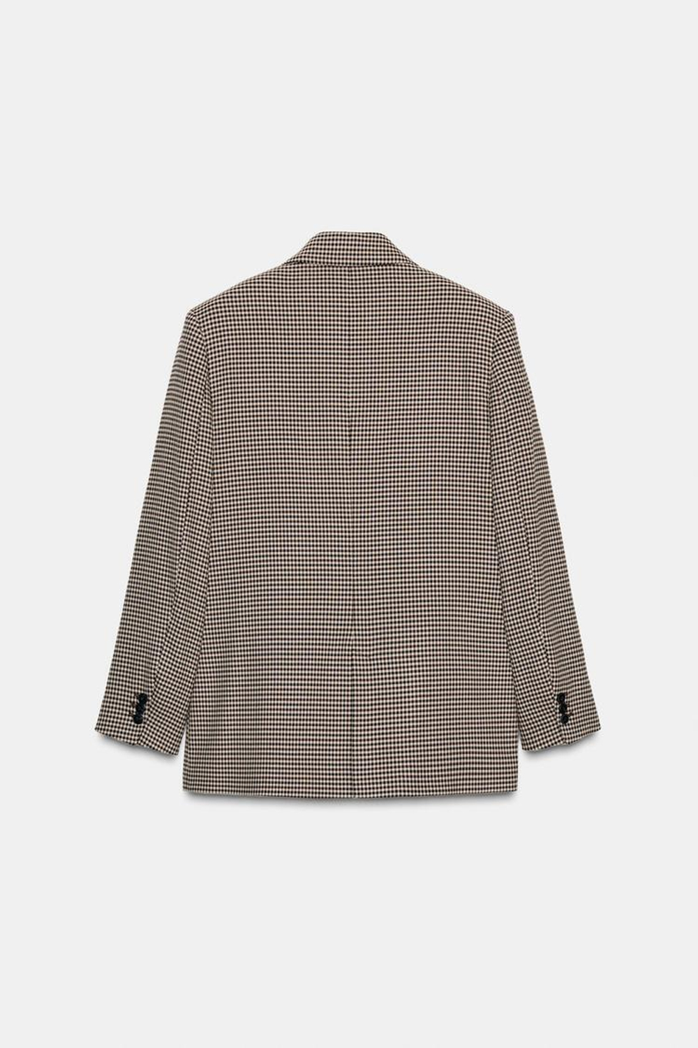 ZARA ДВУБОРТНЫЙ БЛЕЙЗЕР ОВЕРСАЙЗ, КОРИЧНЕВЫЙ/ЭКРЮ