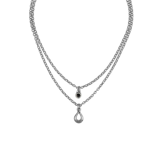 Колье Ciclon с муранским стеклом и серебряным покрытием Juntos Grey B213801-10