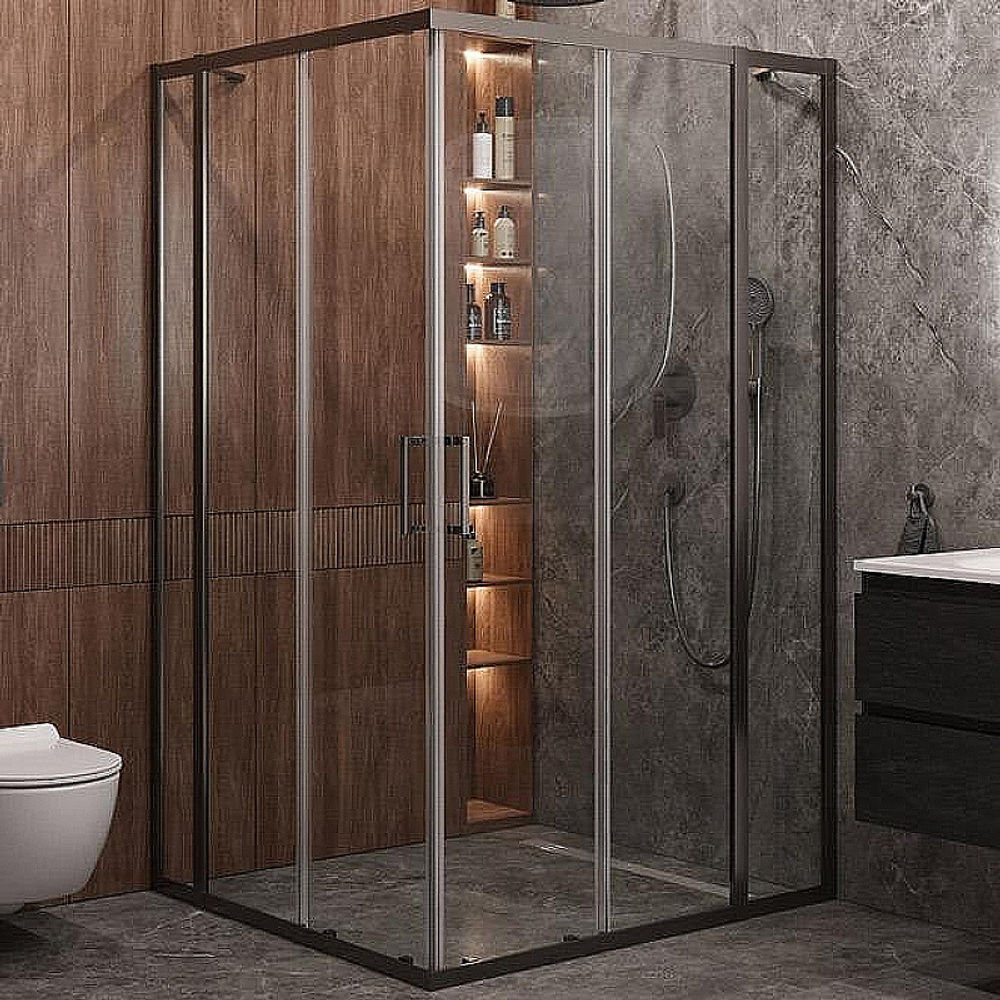 Душевой уголок Cezares Molveno 120x110 AH-22-120/110-C-GM-IV стекло прозрачное/профиль матовая оружейная сталь