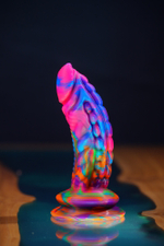 Фантазийный фаллоимитатор Mr. G-spot, сине-красный - 18 см