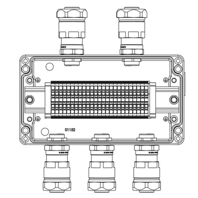 Взрывозащищенная клеммная коробка из алюминия TBE-A-14-(25xHMM.2)-2xANP22BMB(A)-3xANP22BMB(C)1Ex e IIC Т5 Gb / Ex tb IIIC T95°C Db IP66