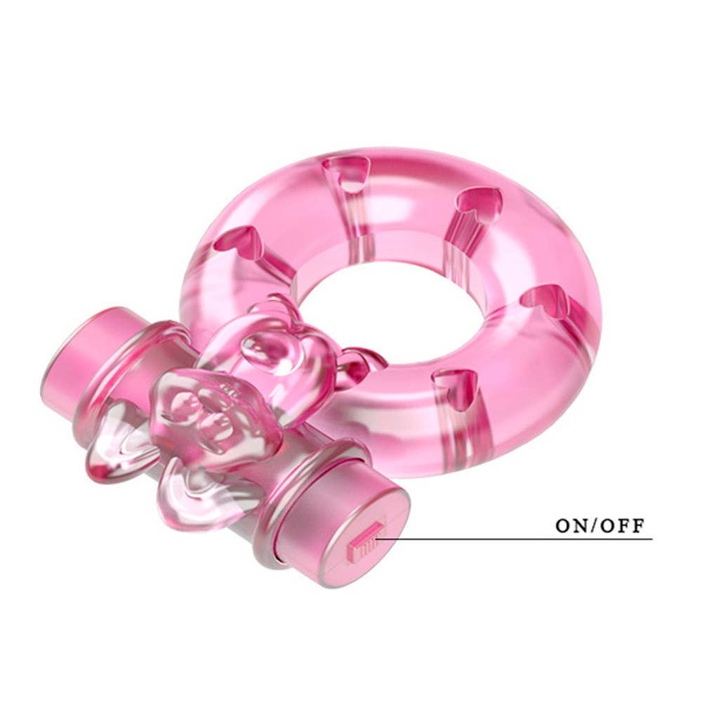 Розовое эрекционное виброкольцо 3,5х5см Baile Pink Rabbit Cock Rings BI-010082A