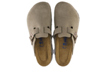 Boston Birkenstock Soft Footbed Suede Narrow Fit "Taupe"