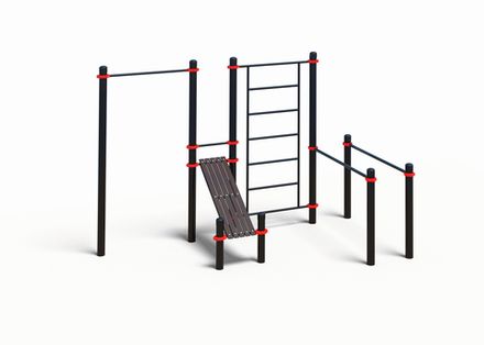 Комплекс из брусьев, турника, шведской стенки и наклонной лавки для пресса К-76 (PAW-60)