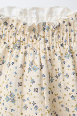 ZARA БРЮКИ С ЦВЕТОЧНЫМ ТЕКСТУРНЫМ РИСУНКОМ, ЭКРЮ