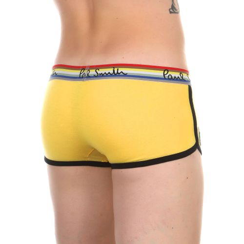 Мужские трусы хипсы желтые с разноцветной резинкой Paul Smith