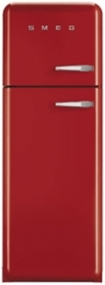 Красный холодильник c морозилкой вверху Smeg FAB30LRD5