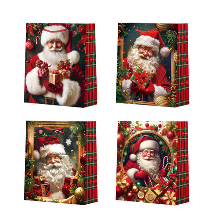 Пакет подар. бум. новогодн. 50*70*18 см 210 гр/м2 "Санта" микс дизайнов