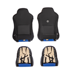 Чехлы Sitrak C7H MAX 3D (экокожа, черный цвет, синяя экокожа посередине, кант)