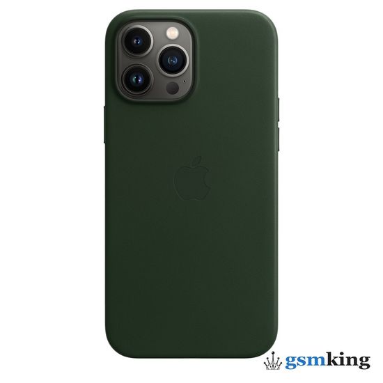 Apple Leather Case with MagSafe iPhone 13 Pro Max Sequoia Green «Зелёная секвойя» MM1Q3ZE/A