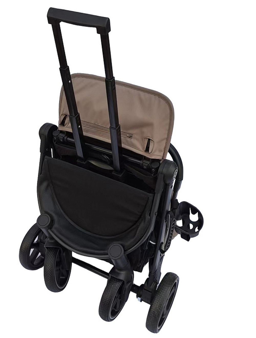Коляска прогулочная Peppy Polo sandstone черная рама, сумка