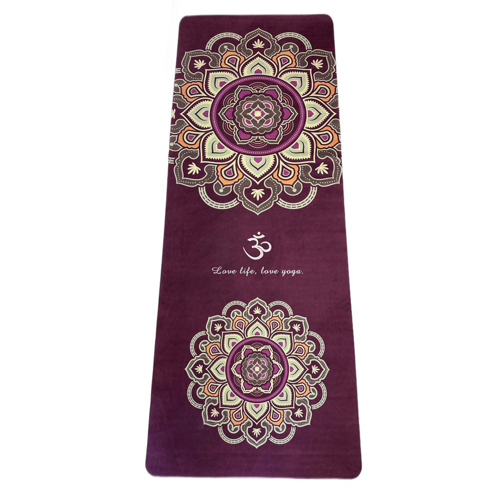 Тревел коврик для йоги Yoga Love 185*68*0,1 см из микрофибры и каучука
