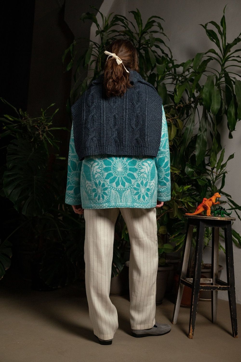 Куртка Soeurs с Вышитыми Нарциссами / Daffodils голубая