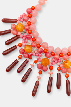 ZARA ОЖЕРЕЛЬЕ ИЗ ПОЛИМЕРНОЙ СМОЛЫ, РОЗОВЫЙ