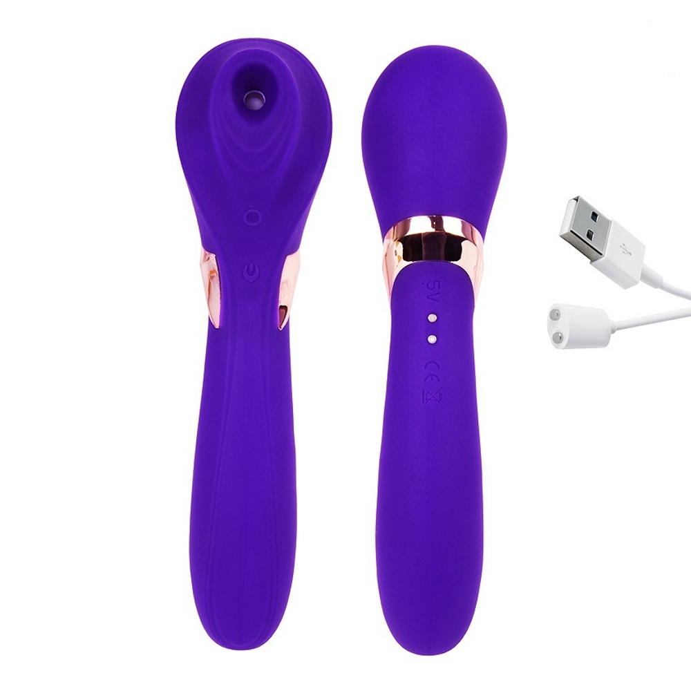 Вакуумный стимулятор с вибрацией Cosmo фиолетовый 18.4 см