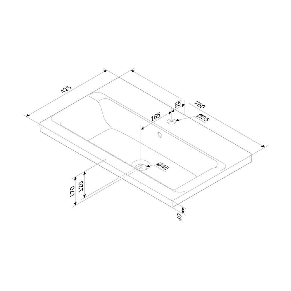 Раковина мебельная AM.PM Gem M90WCC0752WG