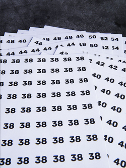 Размерники на одежду наклейки самоклеящееся S M L XL XXL