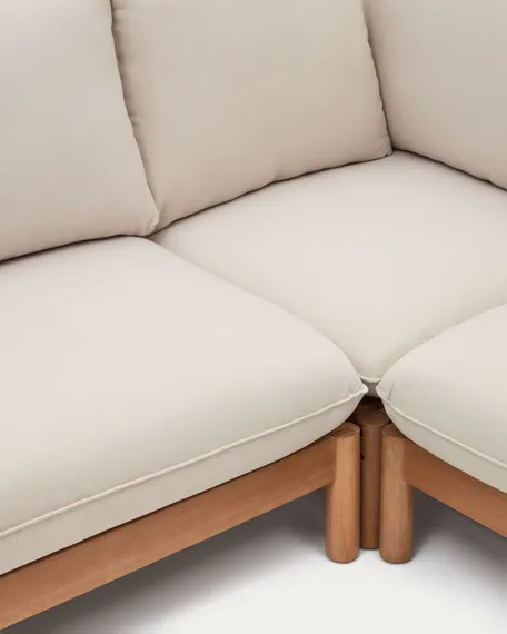 Комплект мебели Sacova из массива эвкалипта, 5-местный угловой диван и журнальный столик