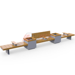 Скамейка Rail Road 03 с 2-мя вазонами и подлокотниками