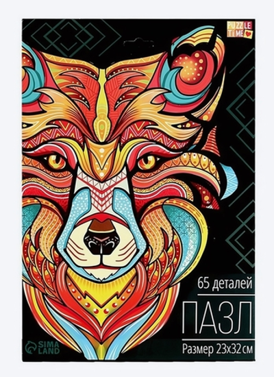 Пазл фигурный 65эл. в рамке "Лиса" 7524158 (Puzzle Time)