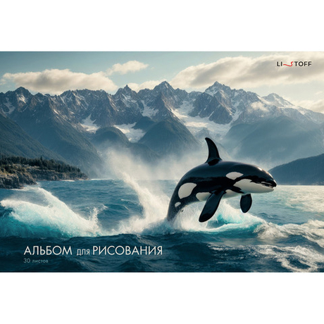 Альбом для рисования А4 30 л. склейка ЭКСМО Косатка (А2Л302623)