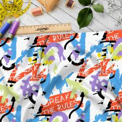 Ткань премиум шифон цветные граффити