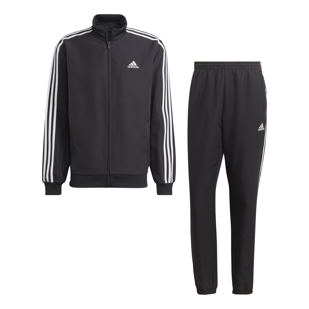 Мужские теннисные Костюмы adidas 3-Stripes Woven Tracksuit Men - Black, White