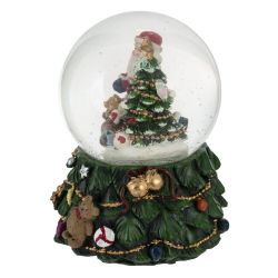 GAEM Фигурка декор в стекл шаре "Дед Мороз" ( подсв, муз, вьюга, AAAх3 н/п), D 10 см, L11 W11 H15 см