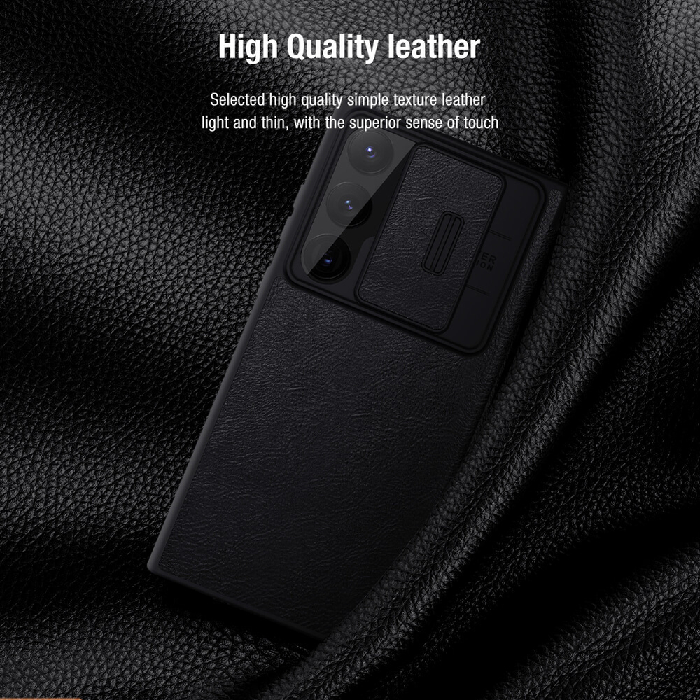 Кожаный чехол-книжка Nillkin Leather Qin Pro для Samsung Galaxy S23 Ultra