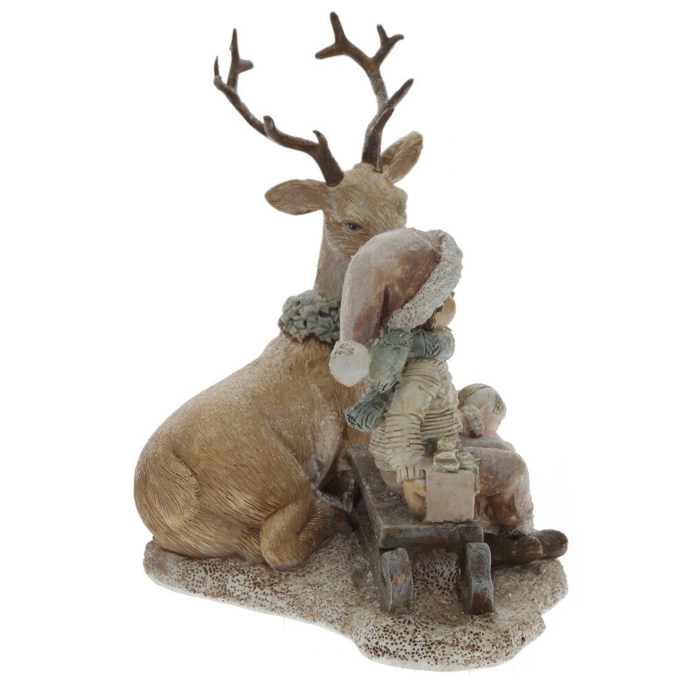 GAEM Фигурка декоративная "Олень и дети", L17 W11 H13,5 см