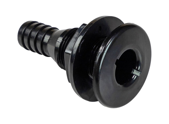 Разъем водосброса пластиковый под шланг 19 мм, черный