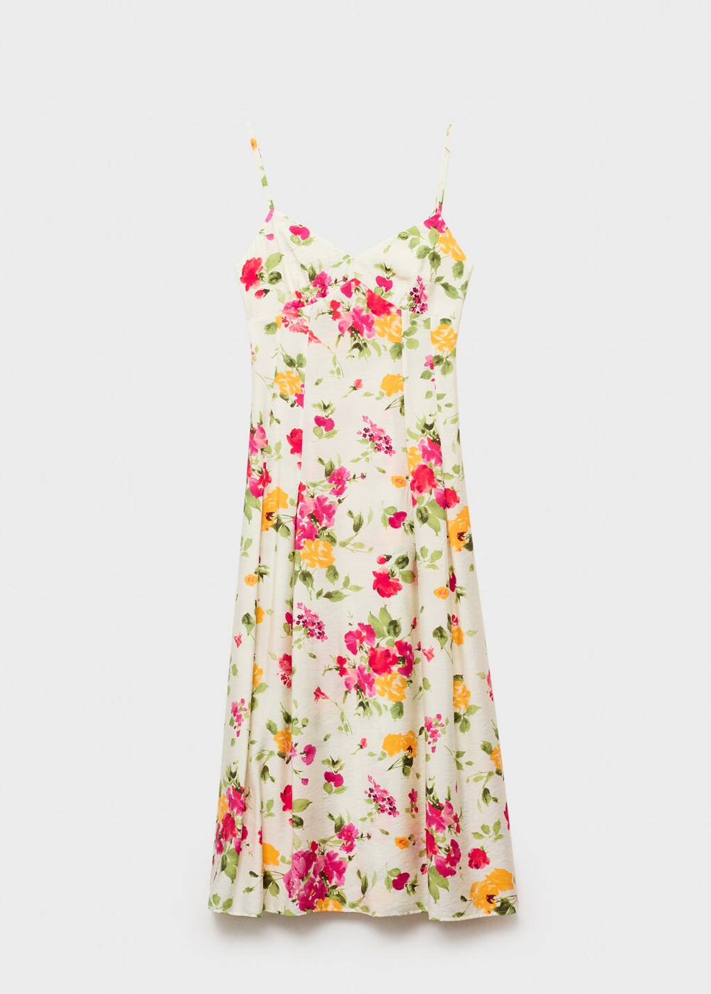 Расклешенное латье с цветочным принтом