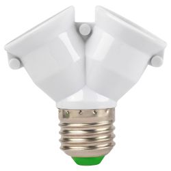 Патрон-разветвитель ЭРА цокольный Е27-2хЕ27 белый | Патроны, переходники, ПРА