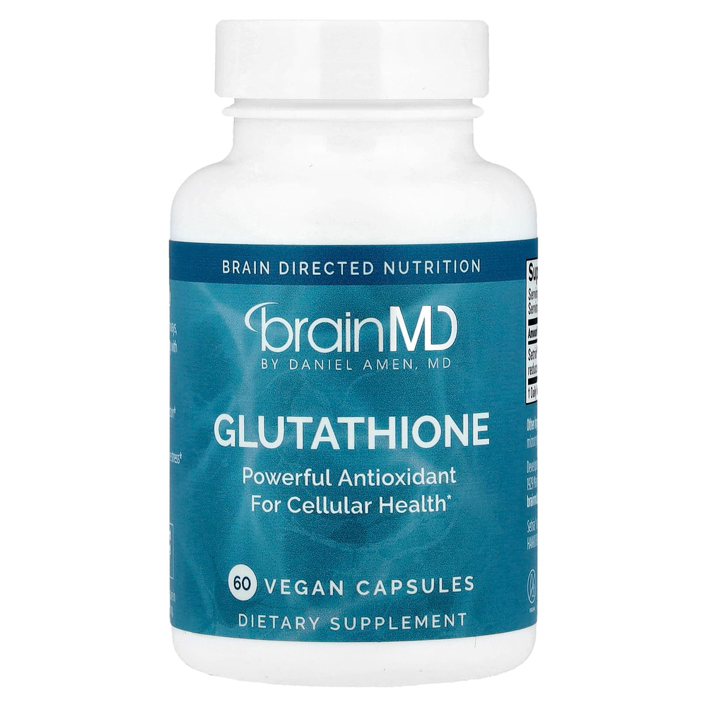 BrainMD, Глутатион`` 60 веганских капсул (250 мг на капсулу)