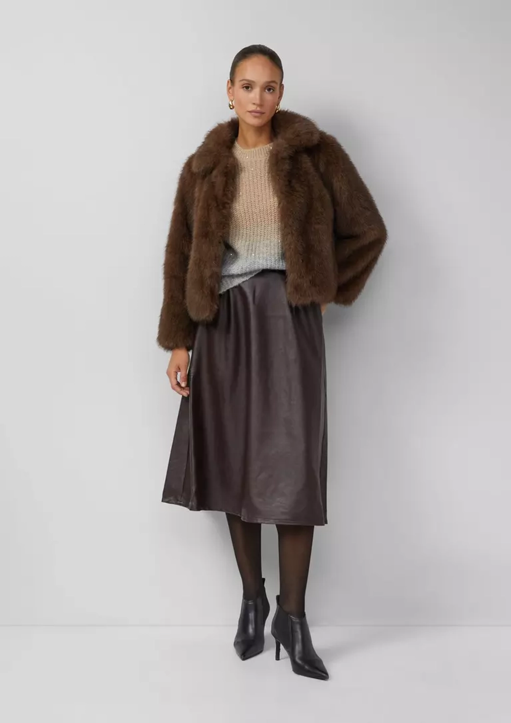 Юбка-миди в кожаном стиле Black Label