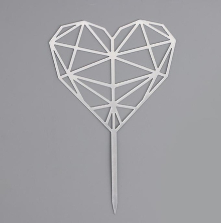 Топпер акриловый "Геометрическое сердце"