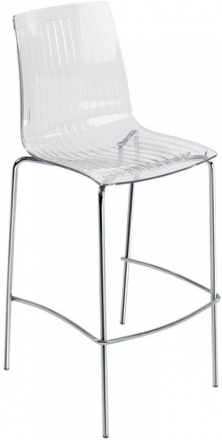 Стул прозрачный барный Papatya X-Treme BSL, хромированный, прозрачный
