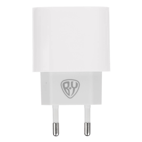 Сетевое зарядное устройство BY Pure 20Вт, USB-C PD, 110-220В, 50/60 Гц, пластик, белый