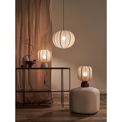 Лампа настольная Texture Rib, 27х39 см, вишневая/бежевая