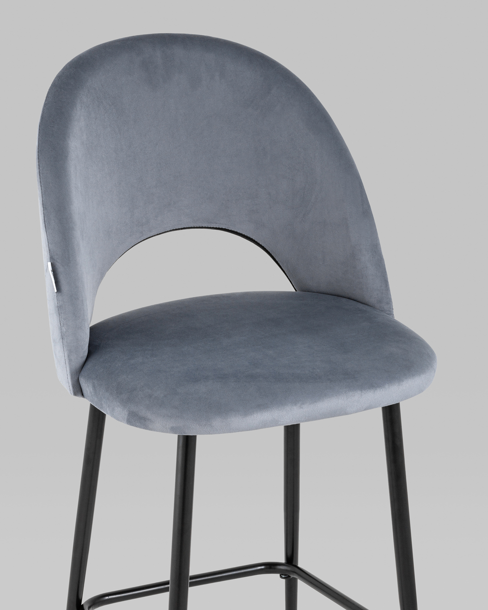 Стул полубарный Меган велюр серый 2 шт.