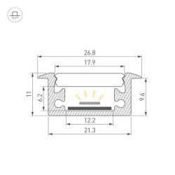 Профиль FLOOR27-H11-F-2000 ANOD (Arlight, Алюминий) 060247